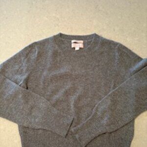 JCrew Cropped Cashmere Grey Sweater Small